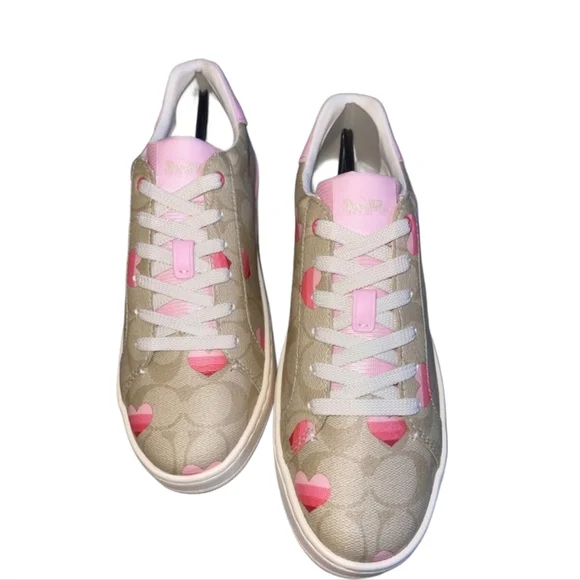 COACH SIGNATURE CANVAS HEARTS COLLECTION LOWTOP SNEAKERS SIZE 11 - Picture 3 of 10